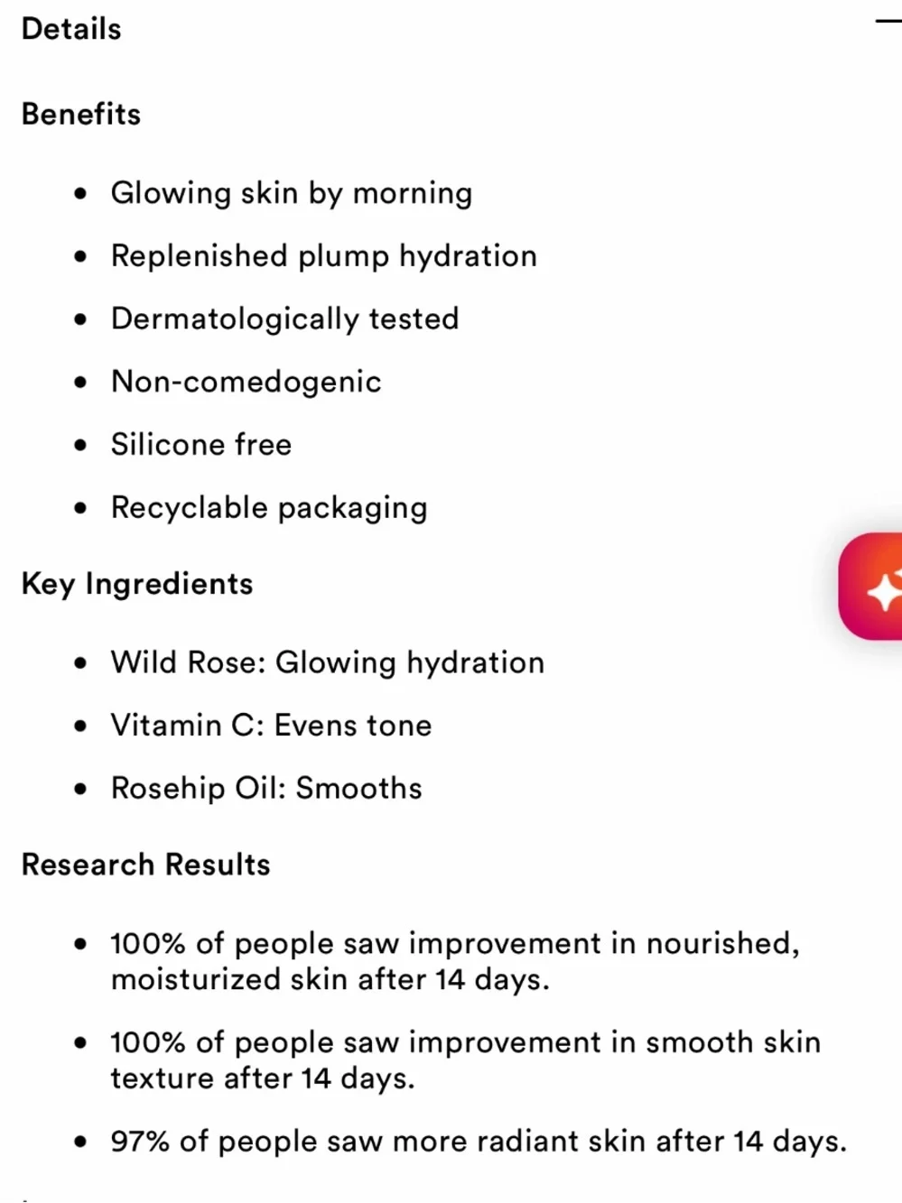 Korres overnight brightening